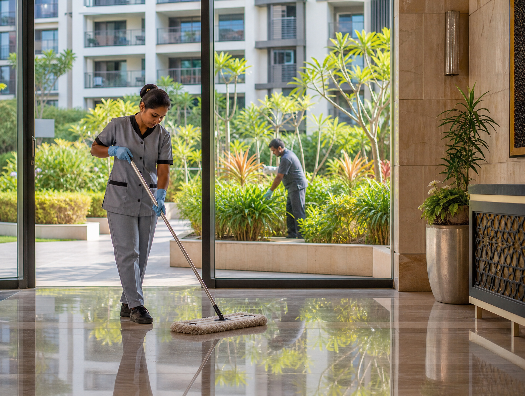 Professional housekeeping team